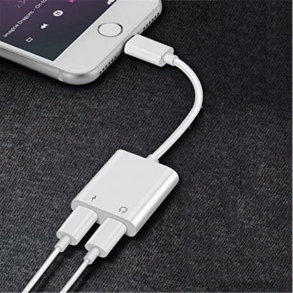 Lightning Splitter - Dual Input iPhone Hvid