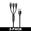 Miniatyrbillede 1 af 3: Opladerkabel 3 i 1 Lightning / USB-C / Micro USB