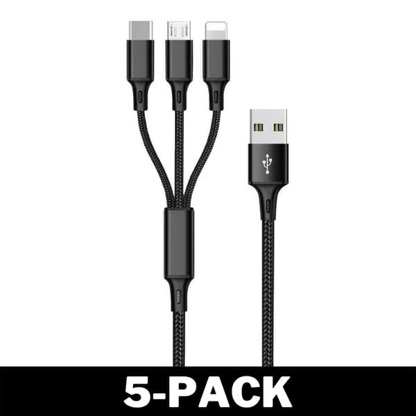 Ladekabel 3 i 1 Sort Business pakke