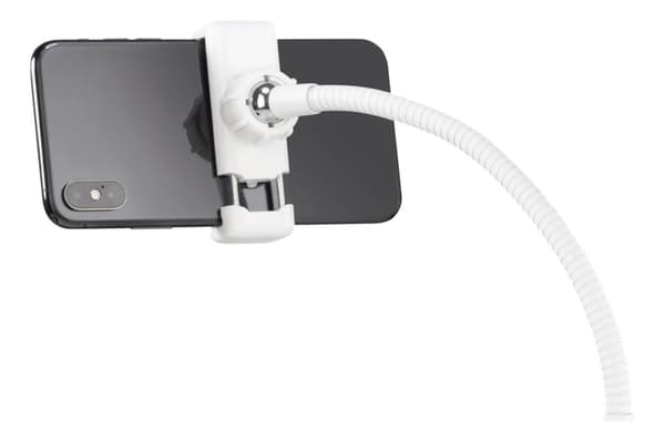 DELTACO 3-IN-1 Selfie Ring Lampa med smartphone och mikrofonhållare, v