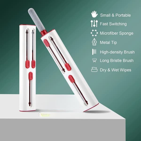 Multifunction Airpods 1/2/3/Pro Cleaner Kit med Soft Brush - Röd
