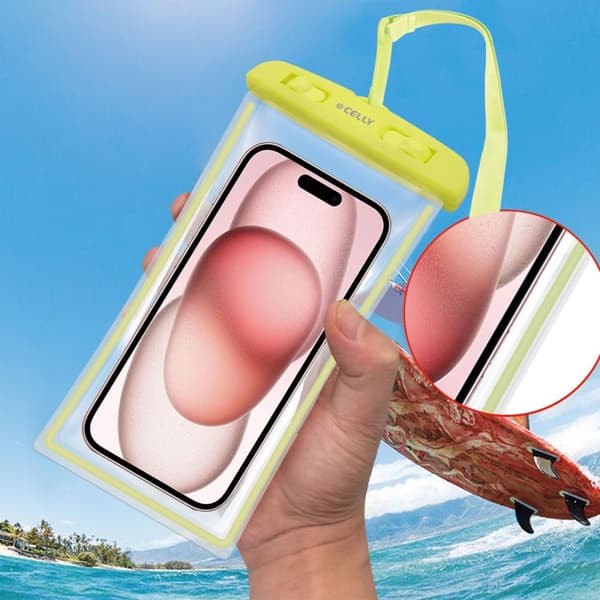 Celly Splashbag Vattentät bag IPX8 max 6,5" Grön