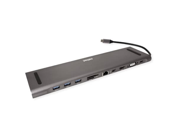 ROLINE 12.02.1117, Kabel, USB 3.2 Gen 2 (3.1 Gen 2) Type-C, 3,5 mm, Svart, Grå, MicroSD (TransFlash), SD, 5 Gbit/s