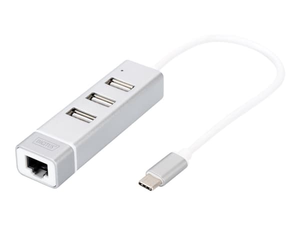 DIGITUS DA-70253 - USB-C telakointiasema - 100Mb LAN Alumiini