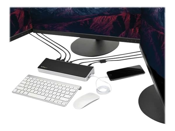 StarTech.com USB-C Dock, 4K Triple Monitor USB Type-C Docking Station with Dual DisplayPort & HDMI, 100W Power Delivery + Charging, USB 3.0/3.1 Gen 1