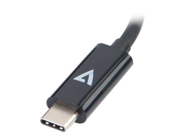 V7 USB-C male to 5-in-1 Hub female - Hubb - 3 x SuperSpeed USB 3.0 - skrivbordsmodell