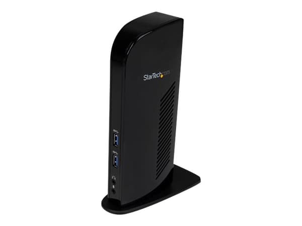 StarTech.com Kannettavan tietokoneen USB 3.0 -telakointiasema kahdella näytöllä, HDMI/DVI/VGA &amp; 6xUSB-portit - Universal USB Dock for Mac &amp; W