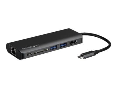StarTech.com USB C Multiport Adapter - Kannettava USB-C-telakka 4K HDMI:hen, 2-pt USB 3.0 -keskukseen, SD/SDHC, GbE, 60W PD Pass-Through - USB Type-C