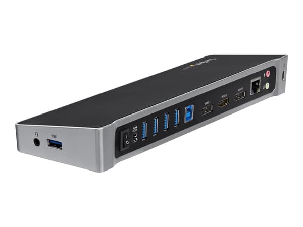 StarTech.com Triple Monitor USB 3.0 Laptop Docking Station - 4K HDMI, 2x DisplayPort - Universal USB Dock for Windows & Mac OS (10.14 & Above) (USB3D