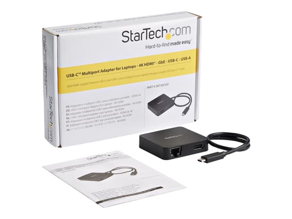 StarTech.com USB C Multiport Adapter, Kannettava USB-C Mini Dock 4K HDMI Video, Gigabit Ethernet, USB 3.0 Hub (1x USB-A 1x USB-C), USB Type-C Multipo