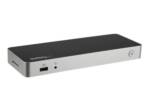 StarTech.com USB-C-dockningsstation för bärbara datorer med dubbla 4K-skärmar - 60W USB-strömförsörjning - SD-kortläsare