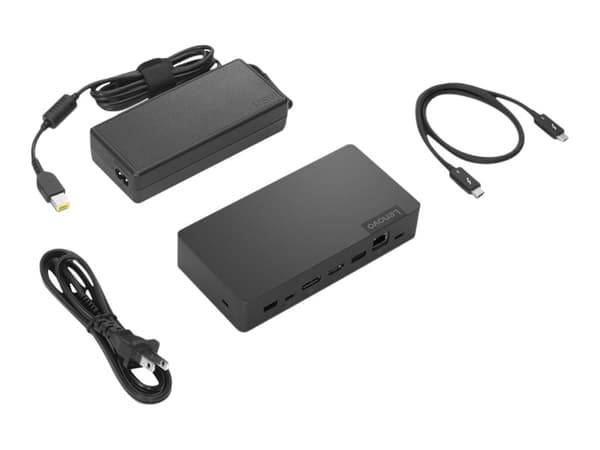 Lenovo Thunderbolt 3 Essential Dock, Thunderbolt 3, Harmaa, 65 W, Windows 10, 5 - 95%, 160 mm