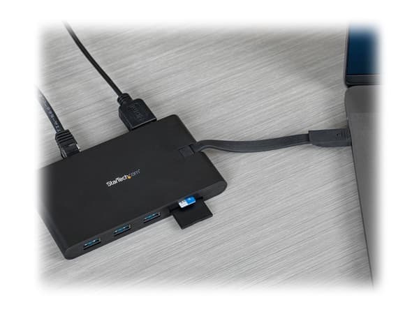 StarTech.com USB C Multiport Adapter, USB Type-C Mini Dock HDMI 4K tai 1080p VGA videolla, 100W PD Passthrough, 3x USB 3.0, Gigabit Ethernet, SD &