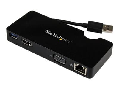 StarTech.com USB3SMDOCKHV kannettavien tietokoneiden telakka ja porttitoistin Langallinen USB 3.2 Gen 1 (3.1 Gen 1) Type-A Musta