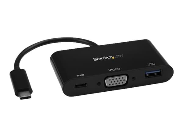 StarTech.com USB-C VGA Multiportadapter - USB 3.0-port - 60 W PD - Dockningsstation - USB-C / Thunderbolt 3 - VGA