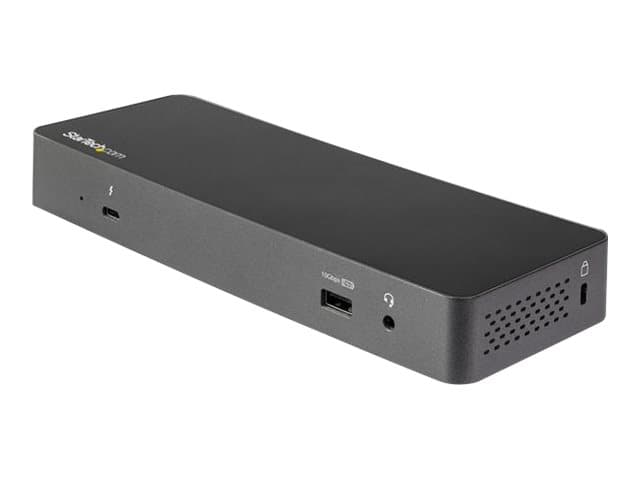 StarTech.com Thunderbolt 3 dokkingstasjon – USB-C (3.1 gen. 1 og 2)-tilpasset – dobbel 4K skjermport – utvidet vertskabel
