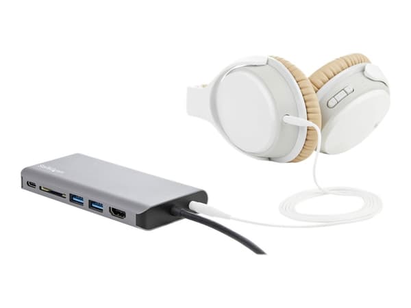 StarTech.com USB C-multiportadapter - USB-C Mini-resedocka med 4K HDMI eller 1080p VGA - 3x USB 3.0-hubb, SD, GbE, Audio, 100 W PD Pass-through - Bär