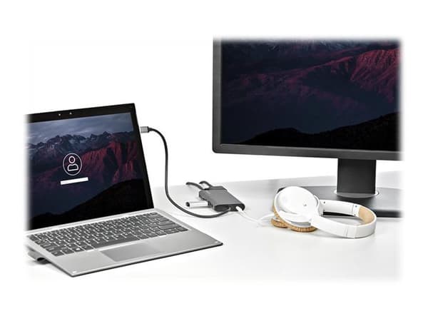 StarTech.com USB C-multiportadapter - USB-C Mini-resedocka med 4K HDMI eller 1080p VGA - 3x USB 3.0-hubb, SD, GbE, Audio, 100 W PD Pass-through - Bär
