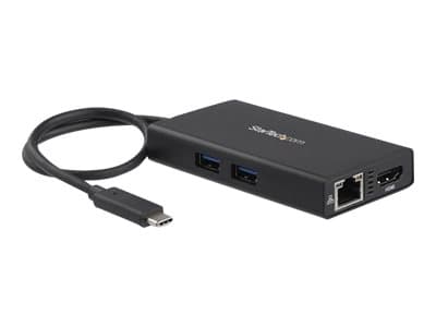 StarTech.com USB-C Multiport Adapter, USB-C Travel Docking Station with 4K HDMI, 60W Power Delivery Pass-Through, Ethernet (GbE), 2x USB-A 3.0 Hub, P