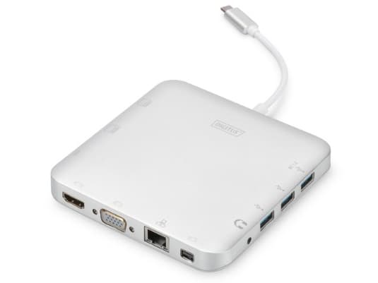 DIGITUS DA-70863 - Telakointiasema - USB-C - VGA, Mini DP - GigE