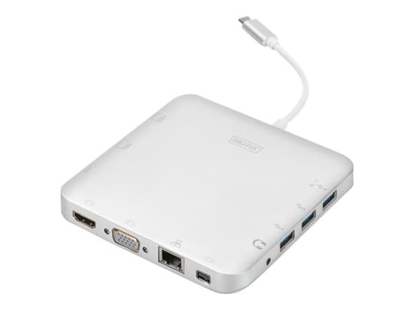 DIGITUS DA-70863 - Telakointiasema - USB-C - VGA, Mini DP - GigE