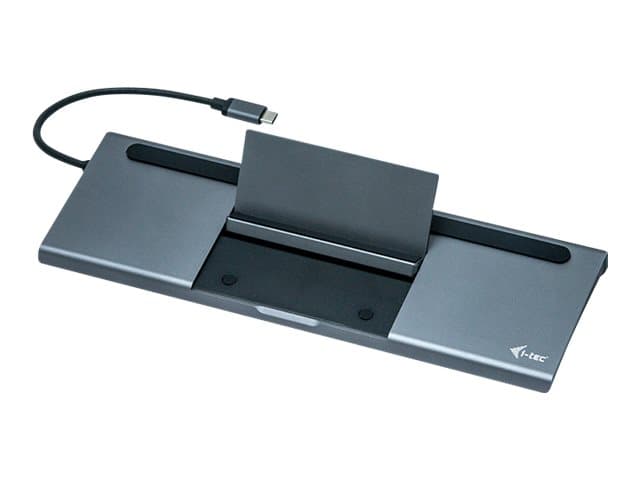 i-Tec USB-C Metal Low Profile 4K Triple Display Docking Station + Power Delivery - Dokkingstasjon - USB-C 3.1 / Thunderbolt 3 - VGA, HDMI, DP - GigE