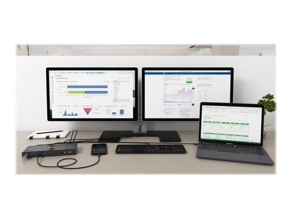 i-Tec USB 3.0 / USB-C Dual Display Docking Station + Power Delivery - Dockningsstation - USB-C 3.1 / Thunderbolt 3 - 2 x HDMI, 2 x DP - 1GbE - Europa