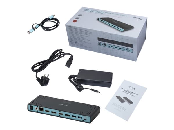 i-Tec USB 3.0 / USB-C Dual Display Docking Station + Power Delivery - Dockningsstation - USB-C 3.1 / Thunderbolt 3 - 2 x HDMI, 2 x DP - 1GbE - Europa