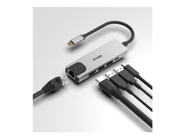 D-Link DUB-M520 - Dockningsstation - USB-C / Thunderbolt 3 - HDMI - 1GbE