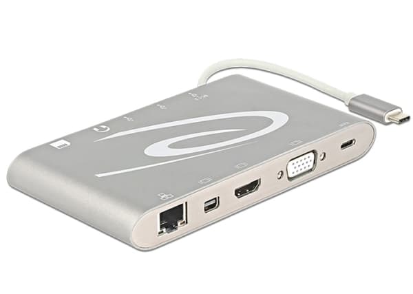 Delock USB Type-C 3.1 Docking Station 4K - Dockningsstation - USB-C - VGA, HDMI, Mini DP - 1GbE