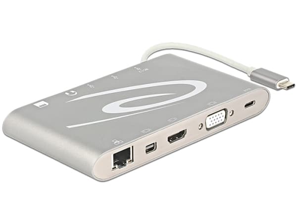 Delock USB Type-C 3.1 Docking Station 4K - Dockningsstation - USB-C - VGA, HDMI, Mini DP - 1GbE