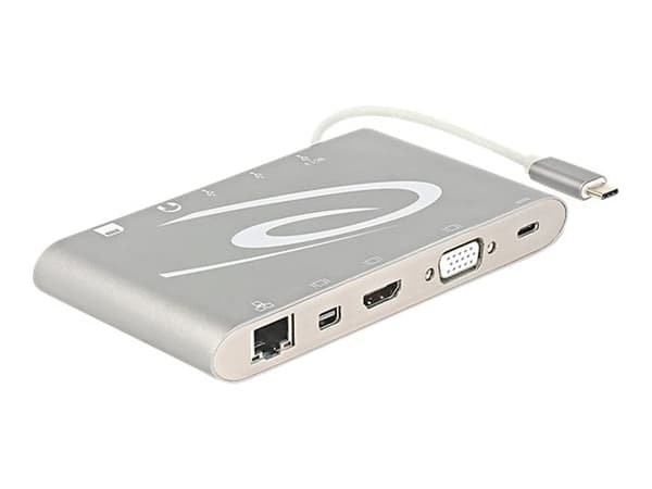 Delock USB Type-C 3.1 Docking Station 4K - Dockningsstation - USB-C - VGA, HDMI, Mini DP - 1GbE