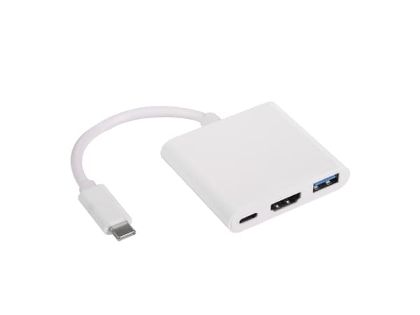 Akyga AK-AD-57 white color - Hub - Hub, USB 2.0 Type-C, HDMI, 500 Mbit/s, 80 mm, 80 mm, 15 mm