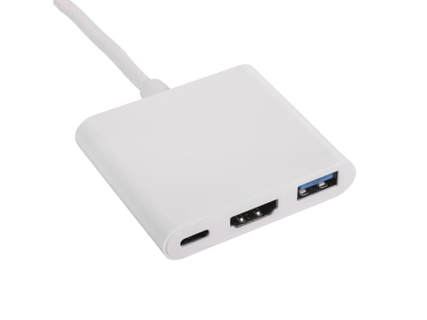 Akyga AK-AD-57 white color - Hub - Hub, USB 2.0 Type-C, HDMI, 500 Mbit/s, 80 mm, 80 mm, 15 mm