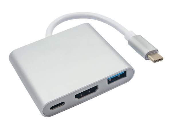 Akyga AK-AD-57 white color - Hub - Hub, USB 2.0 Type-C, HDMI, 500 Mbit/s, 80 mm, 80 mm, 15 mm