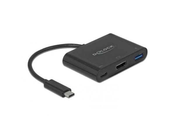 DeLOCK 64091, USB 3.2 Gen 1 (3.1 Gen 1) Type-C, 60 W, Musta, HDMI, USB 3.2 Gen 1 (3.1 Gen 1) Type-A, USB 3.2 Gen 1 (3.1 Gen 1) Type-C, Muovi, Kiina