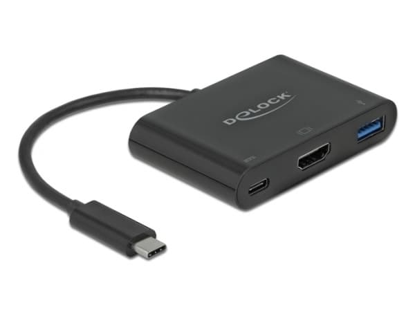 DeLOCK 64091, USB 3.2 Gen 1 (3.1 Gen 1) Type-C, 60 W, Musta, HDMI, USB 3.2 Gen 1 (3.1 Gen 1) Type-A, USB 3.2 Gen 1 (3.1 Gen 1) Type-C, Muovi, Kiina
