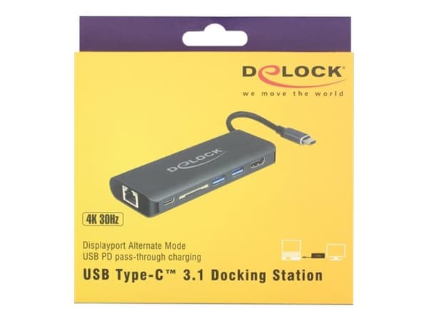 Delock - Dockningsstation - USB-C 3.1 - HDMI - 1GbE
