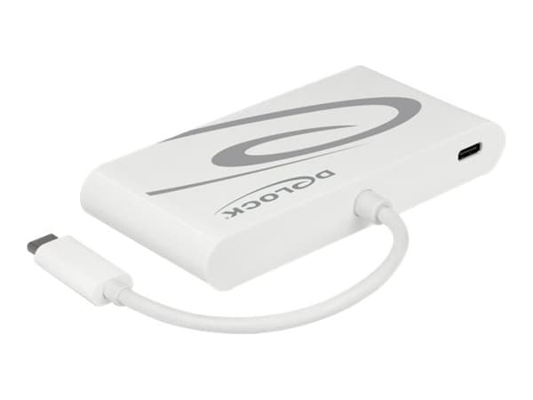 DeLOCK 87731, USB 3.2 Gen 1 (3.1 Gen 1) Type-C, Harmaa, Valkoinen, HDMI, RJ-45, USB 3.2 Gen 1 (3.1 Gen 1) Type-A, USB 3.2 Gen 1 (3.1 Gen 1) Type-C, V