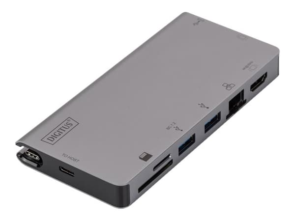 DIGITUS DA-70877 - Telakointiasema - USB-C - VGA, HDMI - GigE