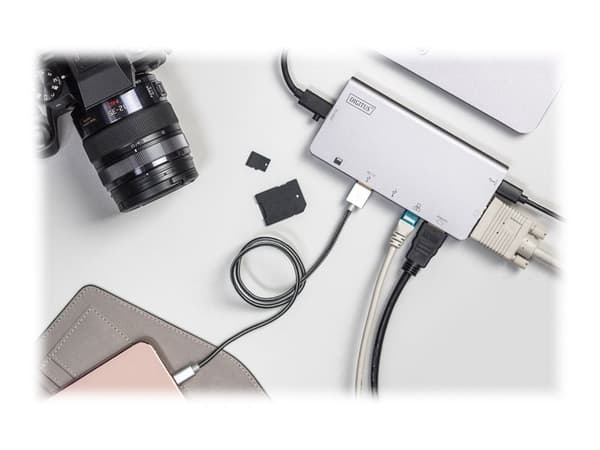 DIGITUS DA-70877 - Telakointiasema - USB-C - VGA, HDMI - GigE