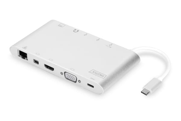 Digitus Universal - Telakointiasema - USB-C - VGA, HDMI, Mini DP - GigE