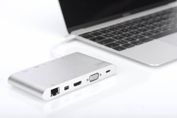 Digitus Universal - Telakointiasema - USB-C - VGA, HDMI, Mini DP - GigE