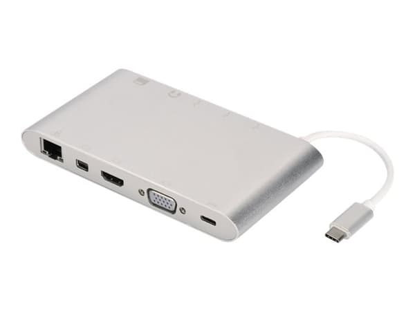 Digitus Universal - Telakointiasema - USB-C - VGA, HDMI, Mini DP - GigE