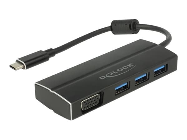 Delock - Vähittäismyyntipakkaus - telakointiasema - USB-C 3.1 / Thunderbolt 3 - VGA