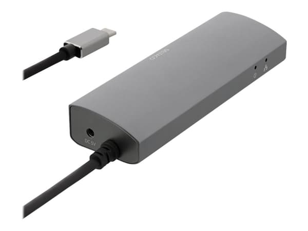 DELTACO USBC-1294 - Keskitin - 3 x SuperSpeed USB 3.0 + 1 x 10/100/1000 - pöytätietokoneet