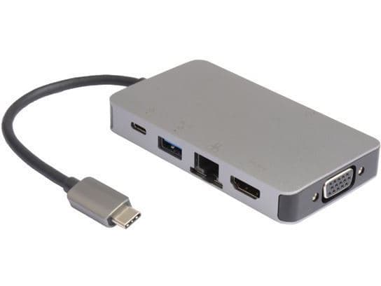 MicroConnect - Telakointiasema - USB-C 3.2 Gen 1 - VGA, HDMI - GigE