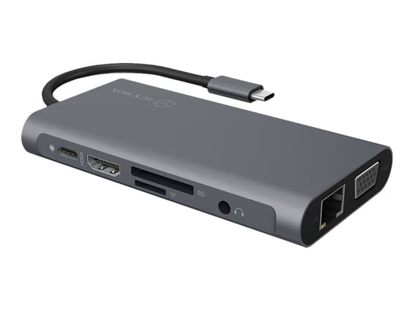 ICY BOX IB-DK4040-CPD - Telakointiasema - USB-C - VGA, HDMI, HDMI