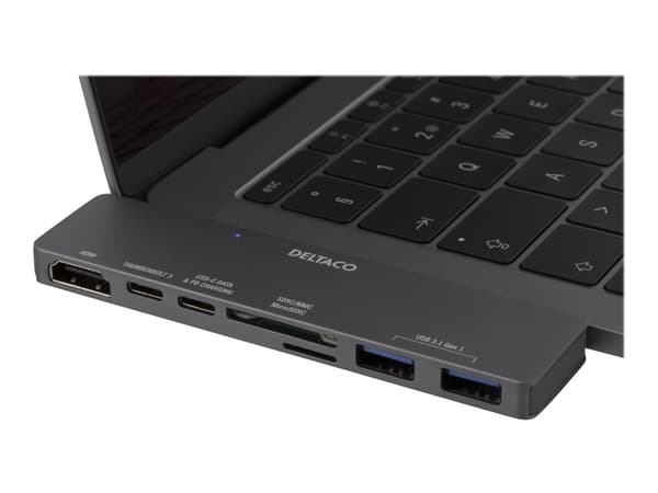 DELTACO USBC-1290 - Dokkingstasjon - USB-C - HDMI