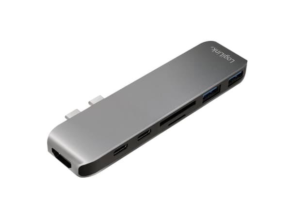 LogiLink UA0302, USB 3.2 Gen 1 (3.1 Gen 1) Type-C, Gjuten aluminium, Svart, MicroSD (TransFlash), SD, HDMI, Thunderbolt 3, USB 3.2 Gen 1 (3.1 Gen 1)
